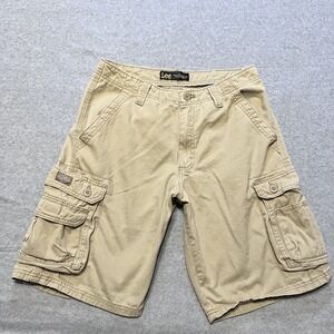 Lee Shorts Mens 30 (32 Tag) Beige Cargo 11" Inseam Midrise Outdoor Canvas